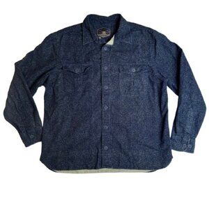 Freedom Foundry Heavy Flannel Long Sleeve Shirt Size L Blue Speckle #1408
